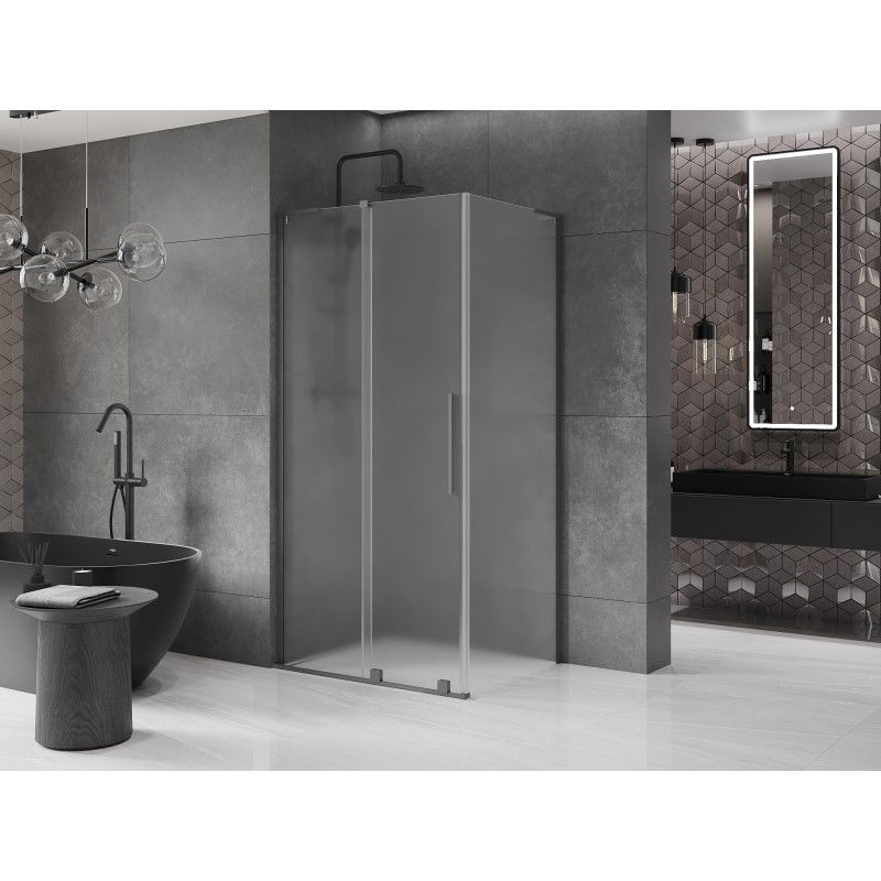 Mexen Velar L sliding shower cabin 90 x 120 cm, frost, gun metal - 871-090-120-33-95