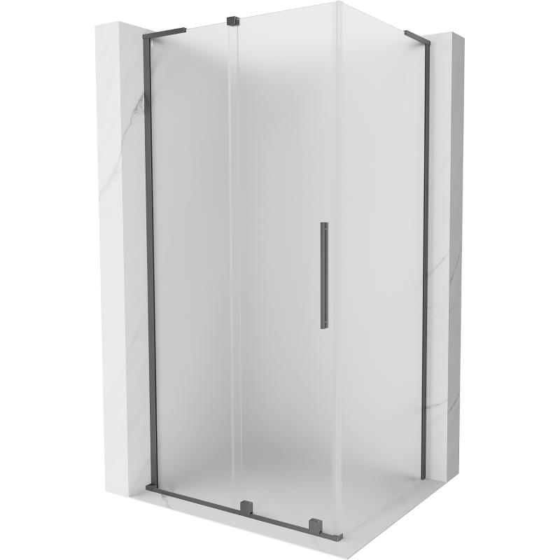 Mexen Velar L sliding shower cabin 100 x 75 cm, frost, gun metal - 871-100-075-33-95