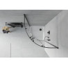 Mexen Rio semi-circular shower enclosure 80 x 80 cm, transparent, black + Flat shower tray, white - 863-080-080-70-00-4110B