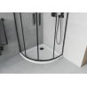 Mexen Rio semi-circular shower enclosure 80 x 80 cm, transparent, black + Flat shower tray, white - 863-080-080-70-00-4110B