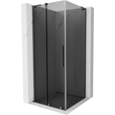 Mexen Velar L sliding shower cabin 120 x 120 cm, graphite, gun metal - 871-120-120-43-95