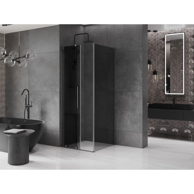 Mexen Velar L sliding shower enclosure 120 x 120 cm, graphite, gun metal - 871-120-120-43-95