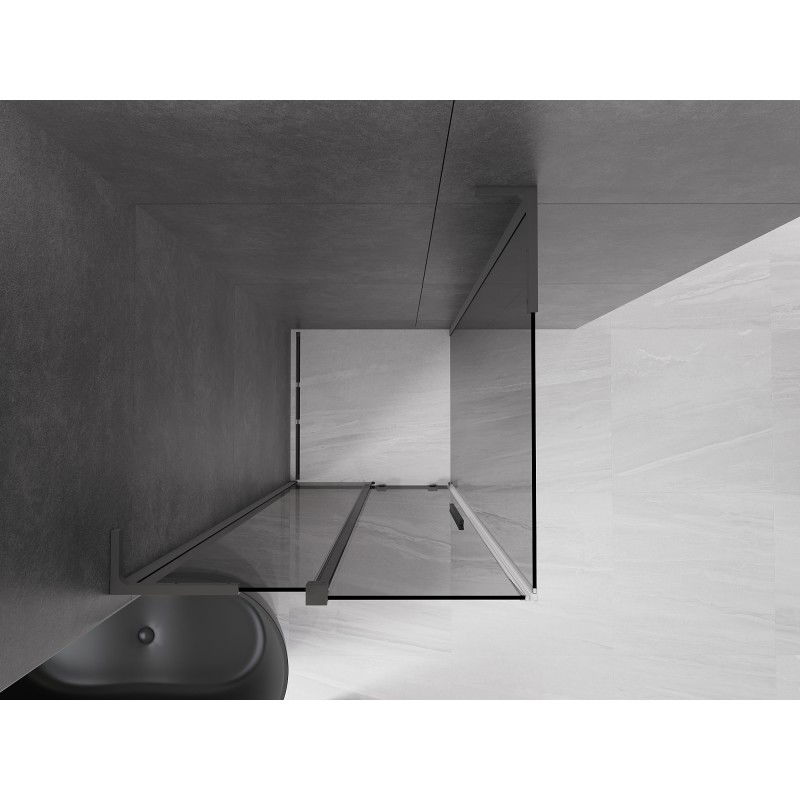 Mexen Velar L sliding shower enclosure 120 x 120 cm, graphite, gun metal - 871-120-120-43-95