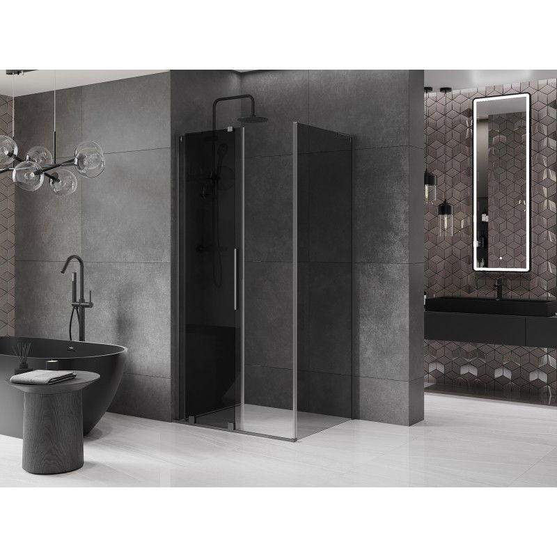 Mexen Velar L sliding shower cabin 100 x 110 cm, graphite, gun metal - 871-100-110-43-95
