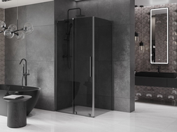 Mexen Velar L sliding shower cabin 100 x 70 cm, graphite, gun metal - 871-100-070-43-95