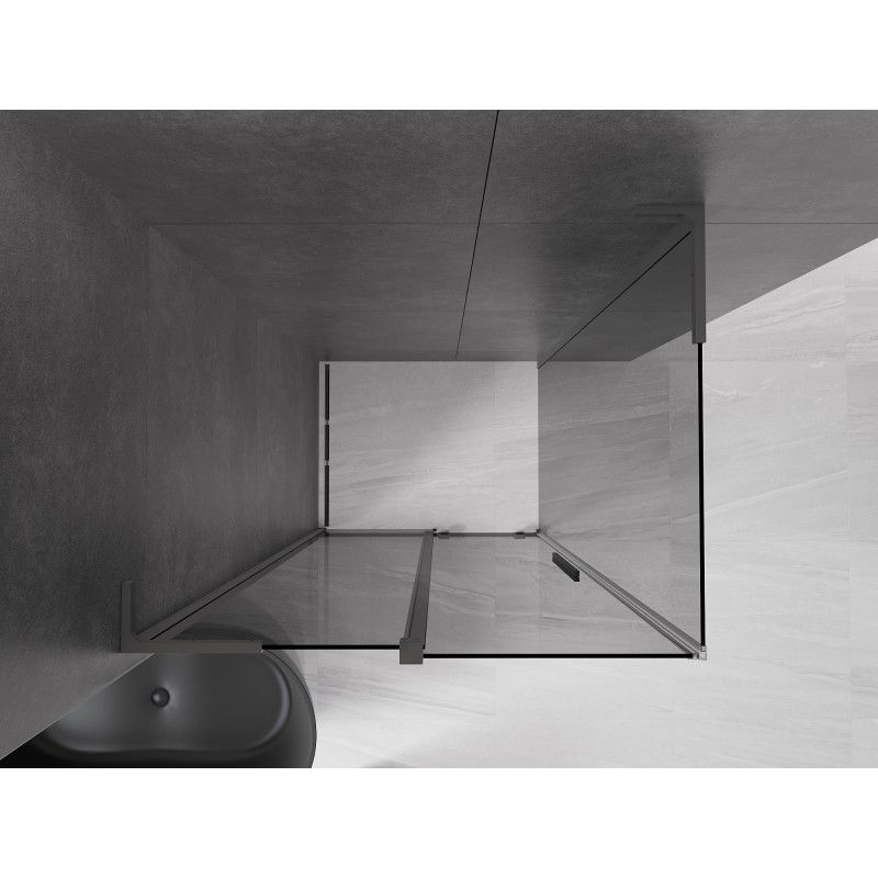 Mexen Velar L Sliding Shower Enclosure 100 x 120 cm, Graphite, Gun Metal - 871-100-120-43-95