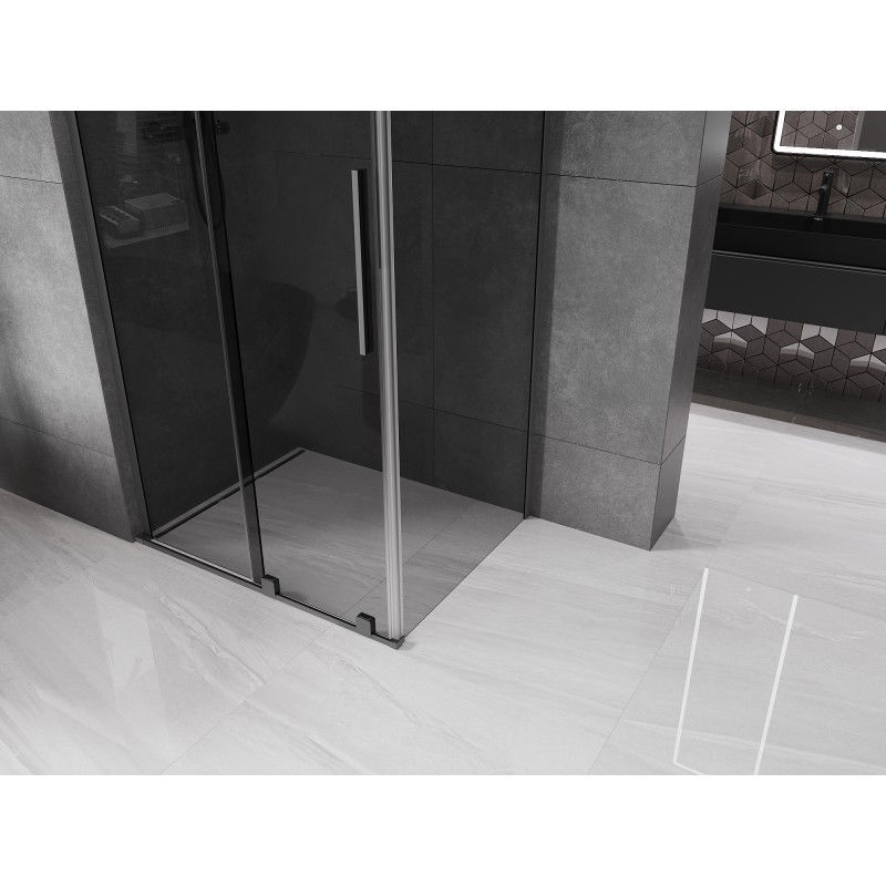 Mexen Velar L Sliding Shower Cabin 120 x 85 cm, Graphite, Gun Metal - 871-120-085-43-95