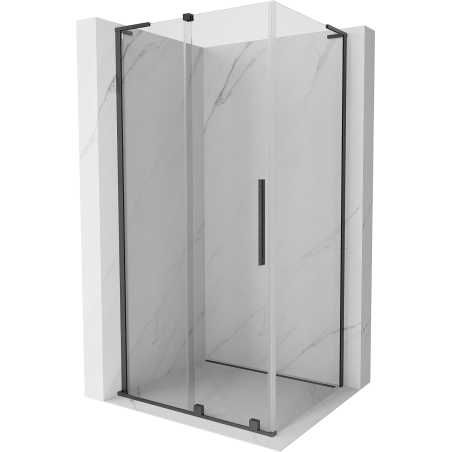 Mexen Velar L sliding shower cabin 90 x 85 cm, transparent, brushed gun gray - 871-090-085-03-66
