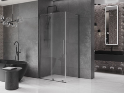Mexen Velar L sliding shower cubicle 90 x 110 cm, transparent, gun gray brushed - 871-090-110-03-66