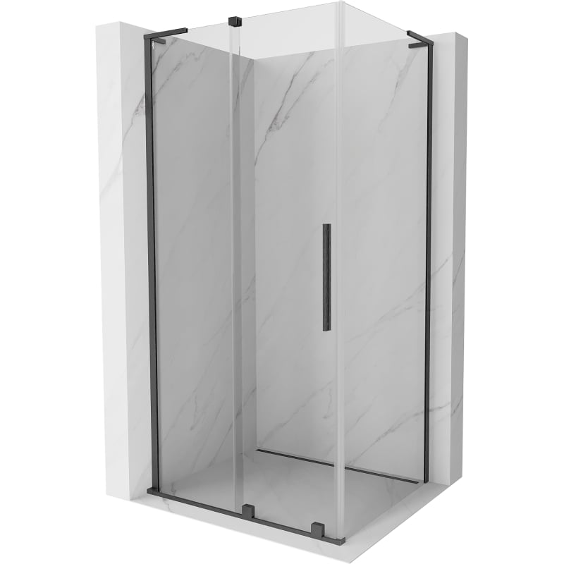 Mexen Velar L sliding shower cubicle 90 x 110 cm, transparent, gun gray brushed - 871-090-110-03-66
