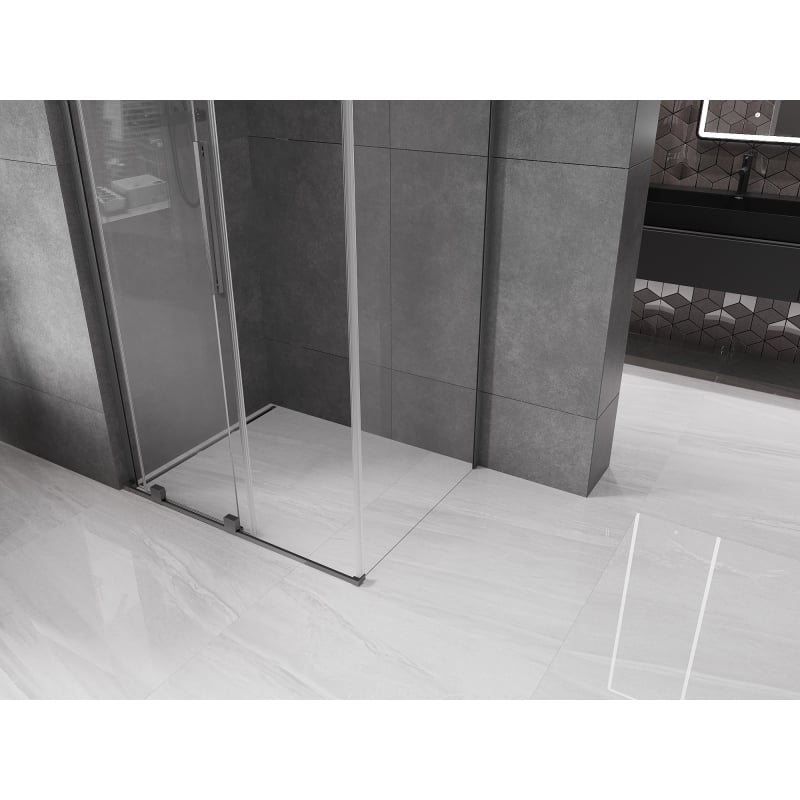 Mexen Velar L sliding shower cubicle 90 x 110 cm, transparent, gun gray brushed - 871-090-110-03-66