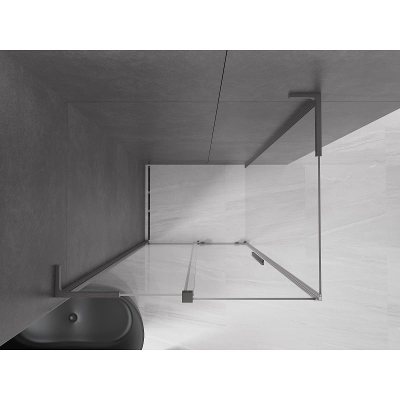 Mexen Velar L sliding shower cubicle 90 x 110 cm, transparent, gun gray brushed - 871-090-110-03-66