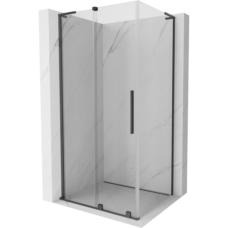 Mexen Velar L sliding shower cabin 120 x 85 cm, transparent, gun gray brushed - 871-120-085-03-66