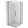 Mexen Velar L sliding shower enclosure 100 x 100 cm, frost, brushed gun gray - 871-100-100-33-66
