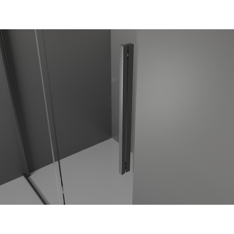 Mexen Velar L sliding shower cabin 90 x 90 cm, frost, gun gray brushed - 871-090-090-33-66