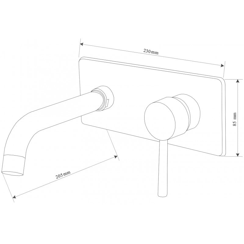 Mexen Alma black concealed washbasin faucet - 75115-70