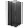 Mexen Velar L sliding shower enclosure 90 x 90 cm, graphite, brushed gun gray - 871-090-090-43-66