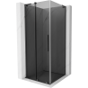 Mexen Velar L sliding shower cabin 100 x 100 cm, graphite, brushed gun gray - 871-100-100-43-66