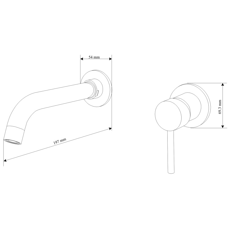 Mexen Alma concealed washbasin faucet, brushed gun gray - 75015-66