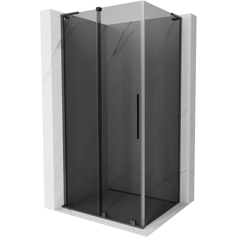 Mexen Velar L sliding shower cabin 90 x 70 cm, graphite, brushed gun gray - 871-090-070-43-66