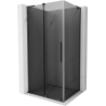 Mexen Velar L sliding shower cabin 90 x 70 cm, graphite, brushed gun gray - 871-090-070-43-66