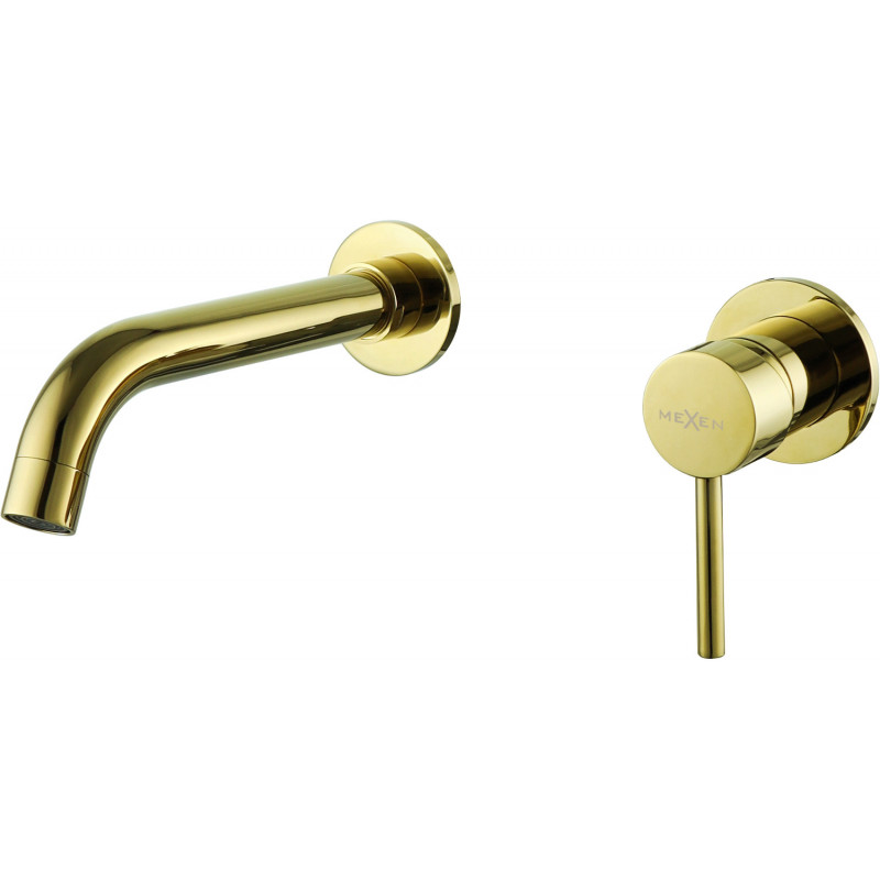 Mexen Alma concealed washbasin tap, gold - 75015-50