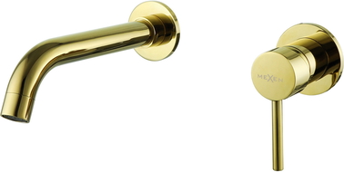 Mexen Alma flush-mounted washbasin mixer tap, Gold - 75015-50