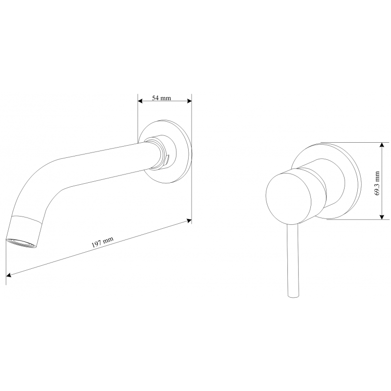 Mexen Alma concealed basin tap, gold - 75015-50
