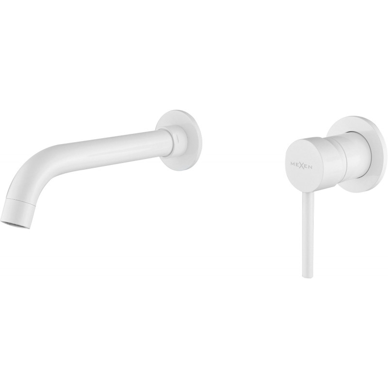 Mexen Alma flush-mounted washbasin mixer tap, White - 75015-20