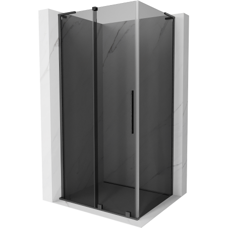 Mexen Velar L sliding shower cabin 90 x 110 cm, graphite, brushed gun gray - 871-090-110-43-66