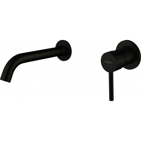 Mexen Alma wall-mounted washbasin faucet, black - 75015-70