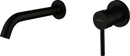 Mexen Alma wall-mounted washbasin faucet, black - 75015-70