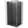 Mexen Velar L sliding shower cabin 110 x 90 cm, graphite, brushed gun gray - 871-110-090-43-66