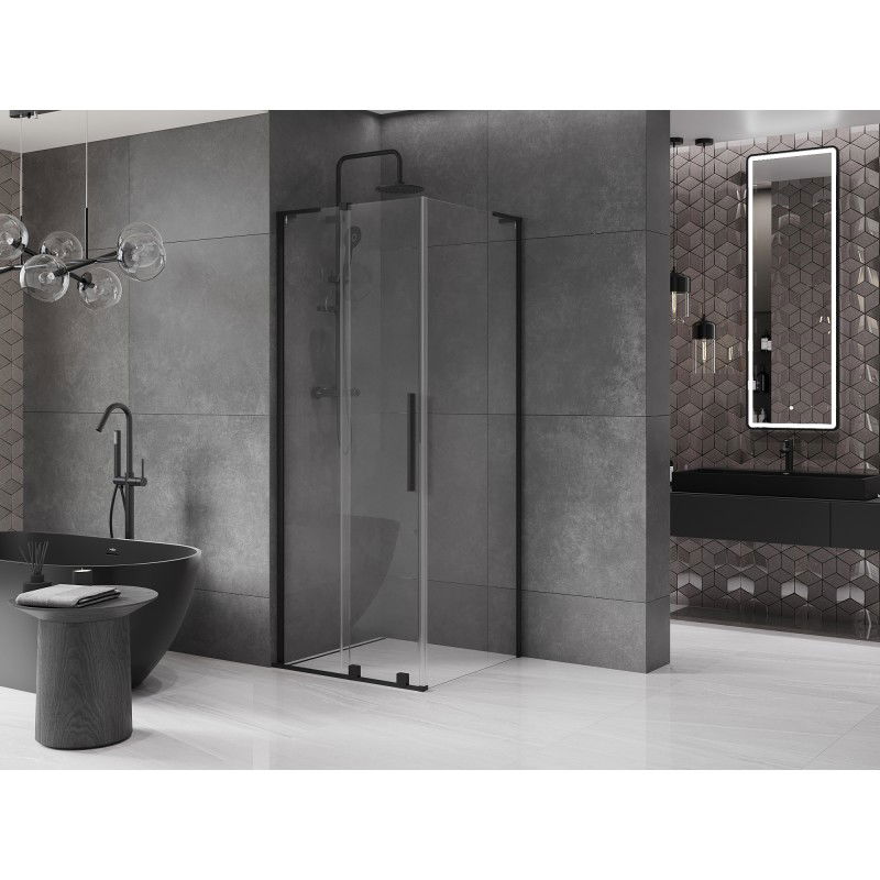 Mexen Velar L Sliding Shower Cabin 90 x 90 cm, Transparent, Black - 871-090-090-03-70