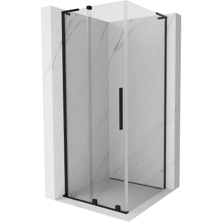 Mexen Velar L sliding shower enclosure 100 x 100 cm, clear, black - 871-100-100-03-70