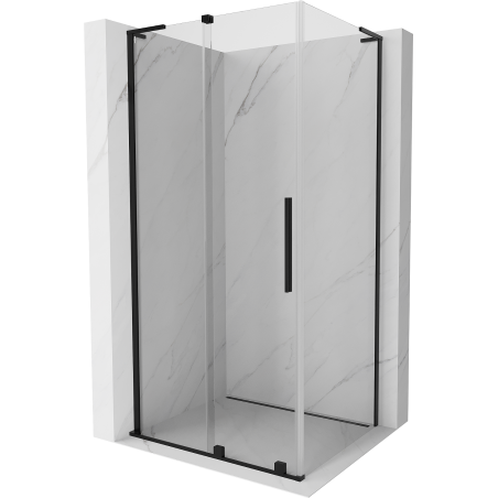 Mexen Velar L sliding shower enclosure 100 x 75 cm, transparent, black - 871-100-075-03-70