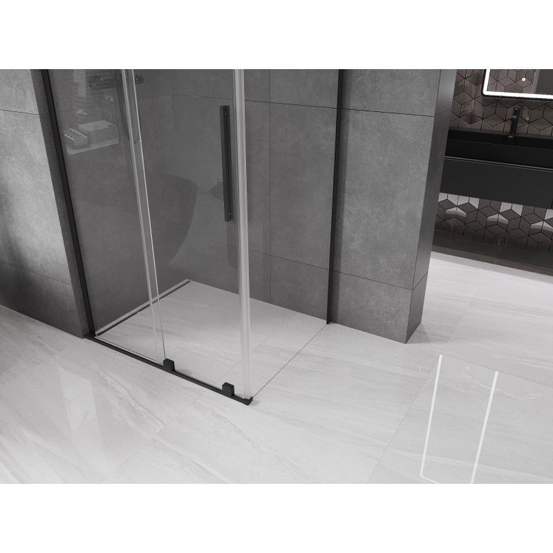 Mexen Velar L sliding shower cabin 100 x 85 cm, transparent, black - 871-100-085-03-70