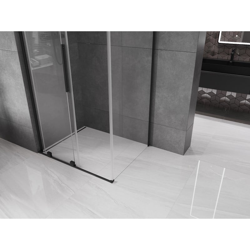 Mexen Velar L sliding shower cabin 100 x 90 cm, transparent, black - 871-100-090-03-70