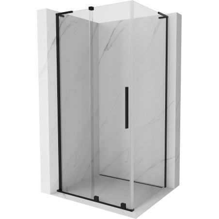 Mexen Velar L sliding shower cabin 110 x 90 cm, transparent, black - 871-110-090-03-70