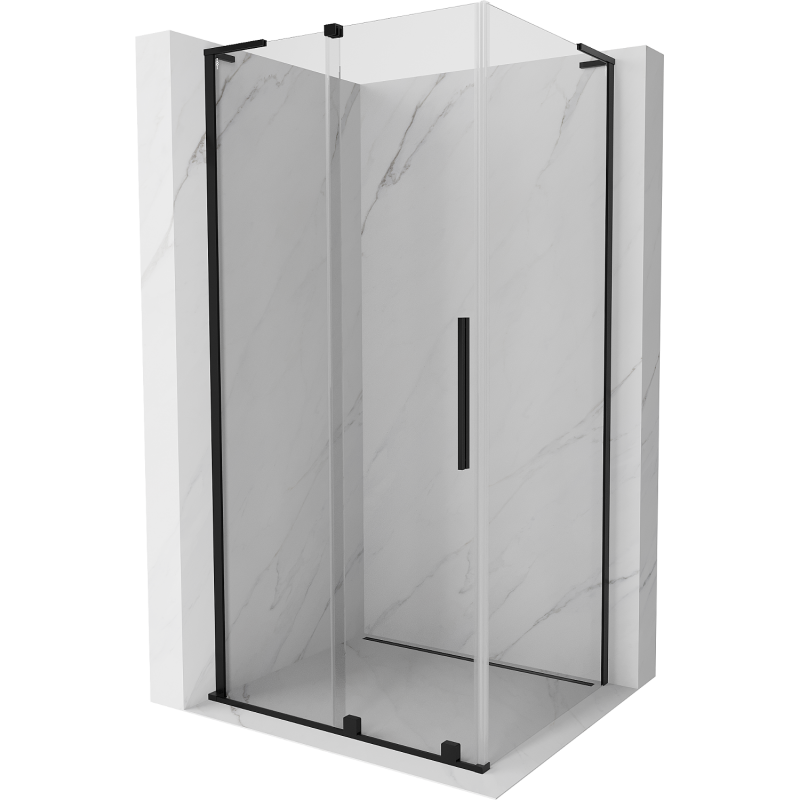 Mexen Velar L sliding shower cabin 110 x 120 cm, transparent, black - 871-110-120-03-70