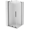 Mexen Velar L sliding shower enclosure 100 x 100 cm, frosted, black - 871-100-100-33-70