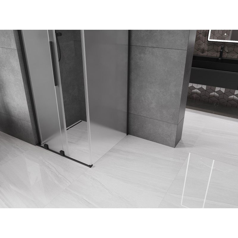 Mexen Velar L sliding shower cabin 110 x 110 cm, frosted, black - 871-110-110-33-70