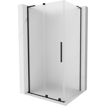Mexen Velar L sliding shower cabin 90 x 100 cm, frost, black - 871-090-100-33-70