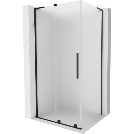 Mexen Velar L sliding shower cabin 100 x 70 cm, frost, black - 871-100-070-33-70