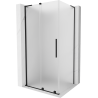 Mexen Velar L 100 x 70 cm Sliding Shower Enclosure, Frosted, Black - 871-100-070-33-70