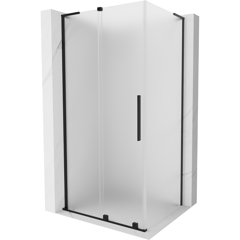 Mexen Velar L sliding shower cabin 120 x 110 cm, frost, black - 871-120-110-33-70