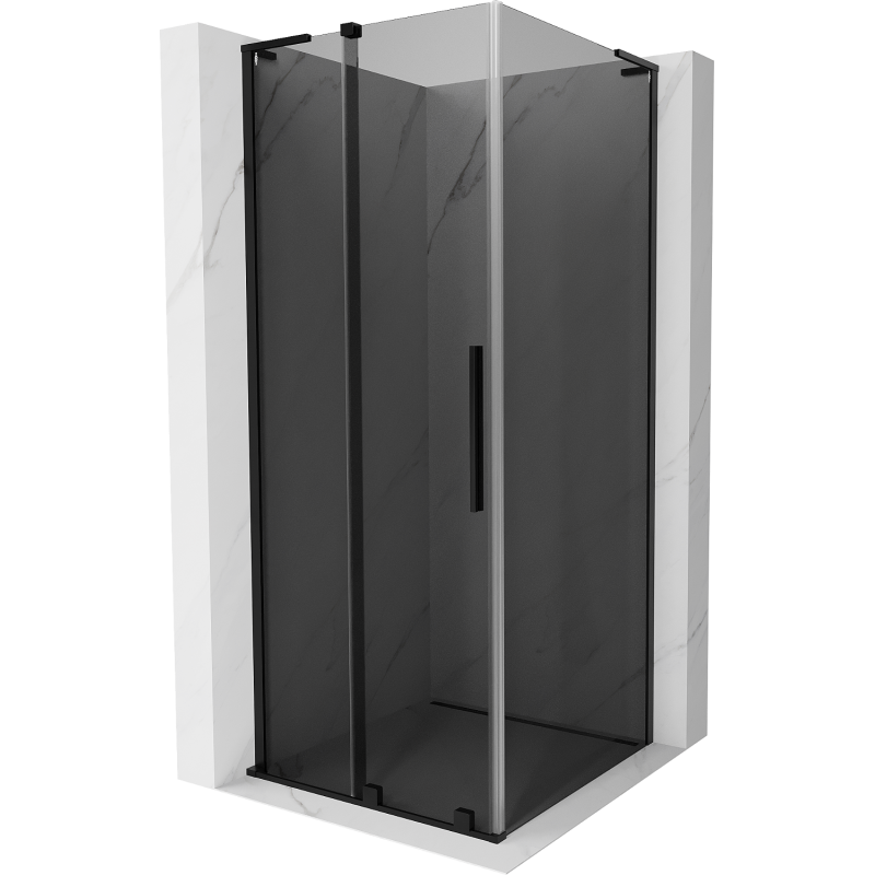 Mexen Velar L sliding shower cabin 120 x 120 cm, graphite, black - 871-120-120-43-70