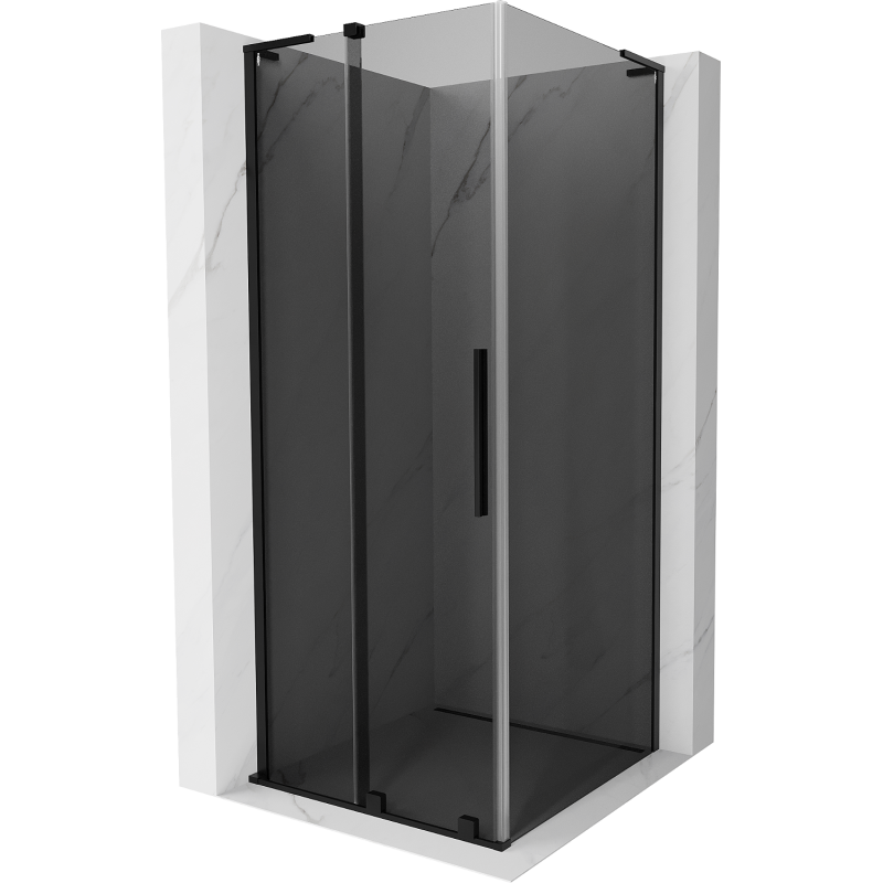 Mexen Velar L sliding shower cabin 110 x 110 cm, graphite, black - 871-110-110-43-70