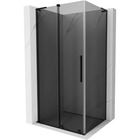 Mexen Velar L Sliding Shower Enclosure 90 x 110 cm, Graphite, Black - 871-090-110-43-70