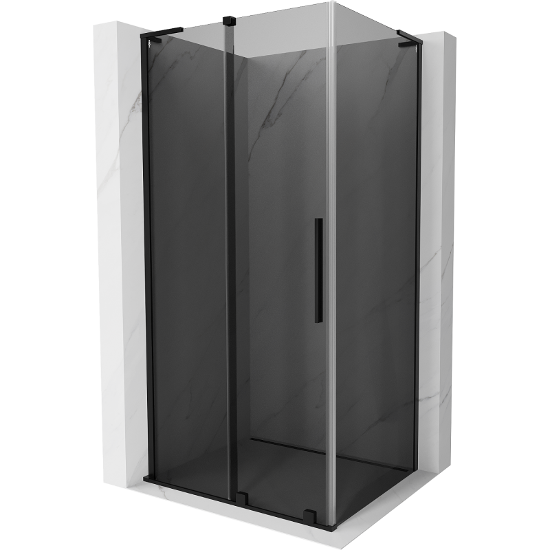 Mexen Velar L sliding shower enclosure 100 x 75 cm, graphite, black - 871-100-075-43-70